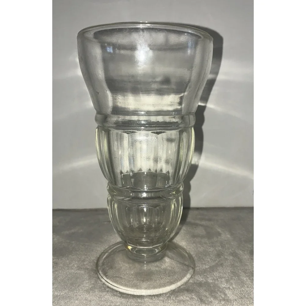 Vintage Milk Shake Sundae Glass Ice Cream Float Soda Fountain 50s Clear Pressed